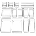 13-Piece Clear Drawer Organizer with Non-Slip Silicone Pads C80494