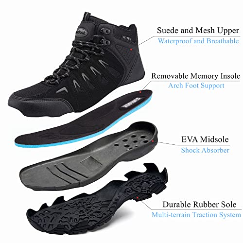 Men's Waterproof Non-Slip Lightweight Mid Top Hiking Boots B387766