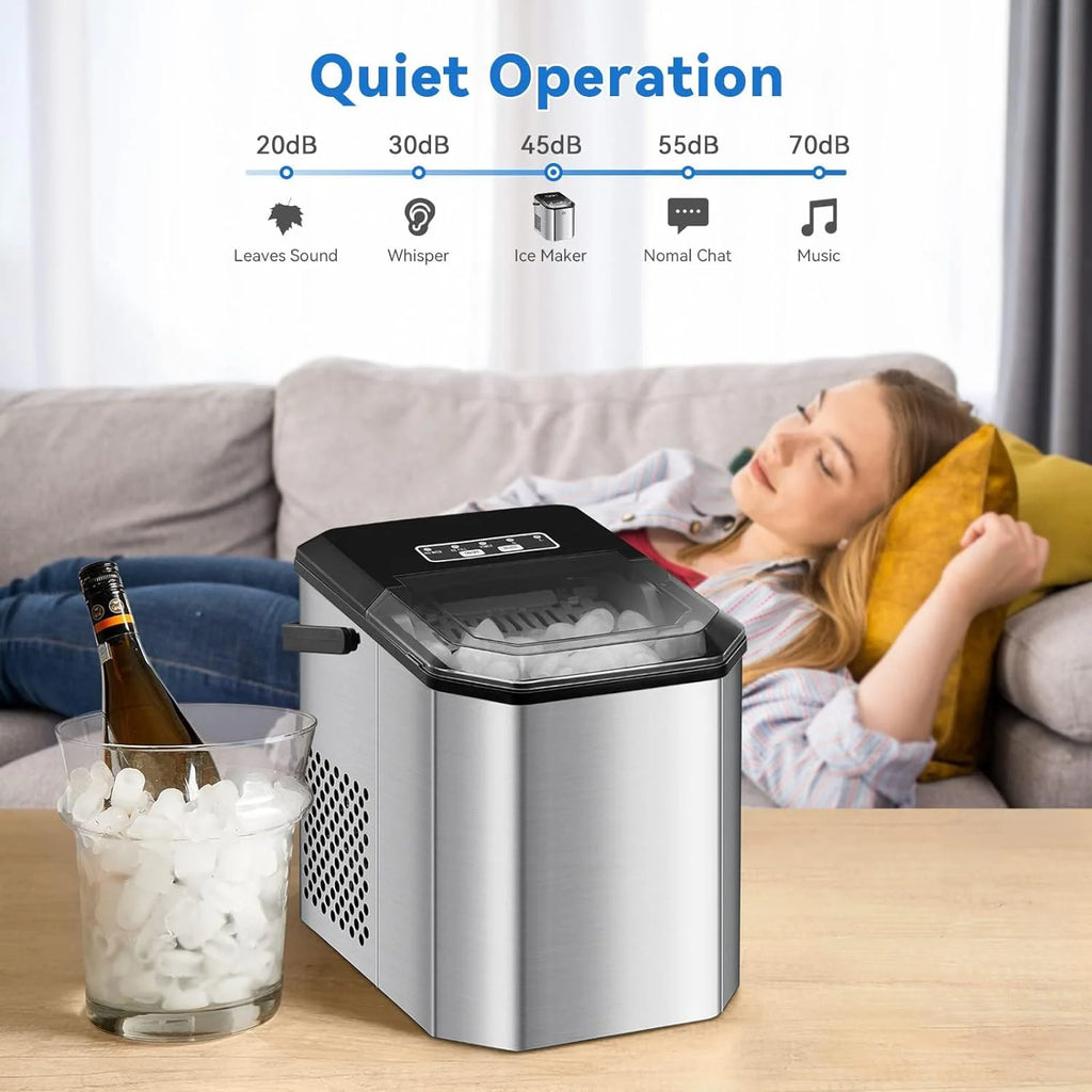 Countertop Ice Maker 26LBs/24H with 2 Size Bullet Ice P373