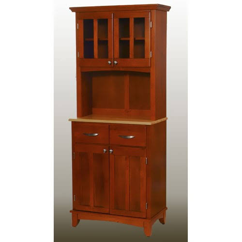 Small Wood Server with Two Door Hutch O12647