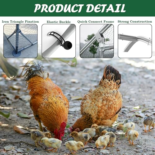 Large Walk-in Metal Chicken Coop with Waterproof Cover Q50542