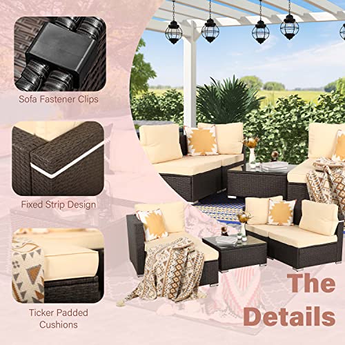 Oversize 5 Piece Wicker Patio Furniture Set S599
