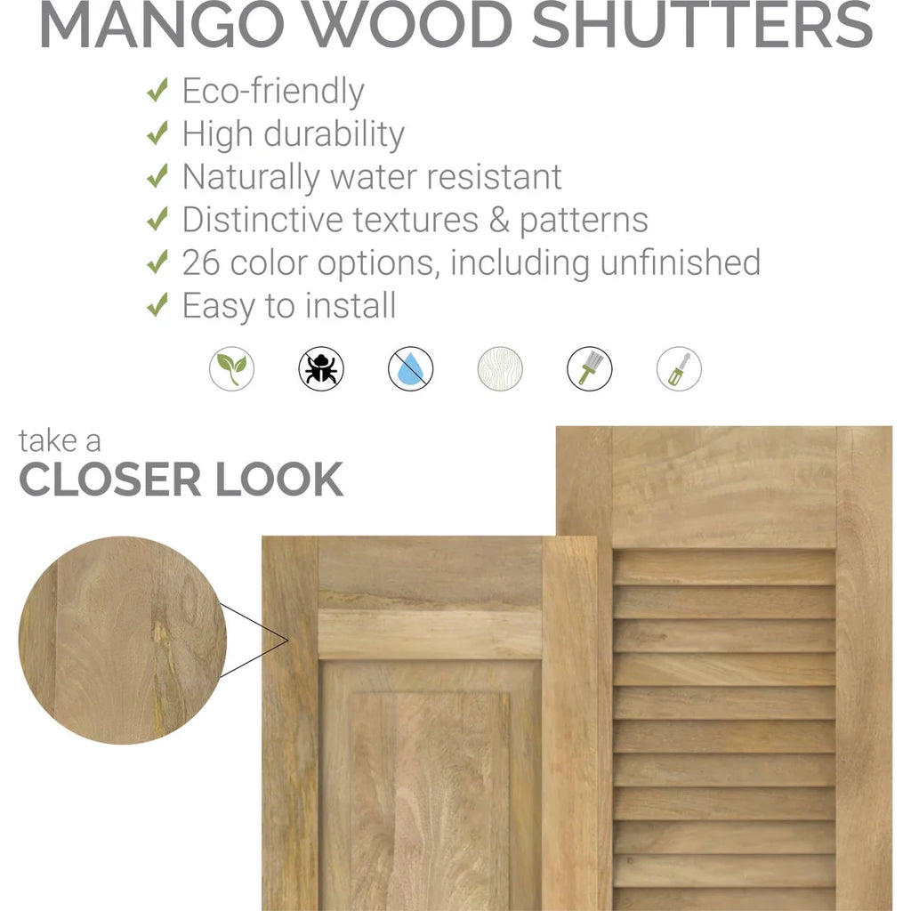 Real Wood Joined Board-n-Batten Shutters F116