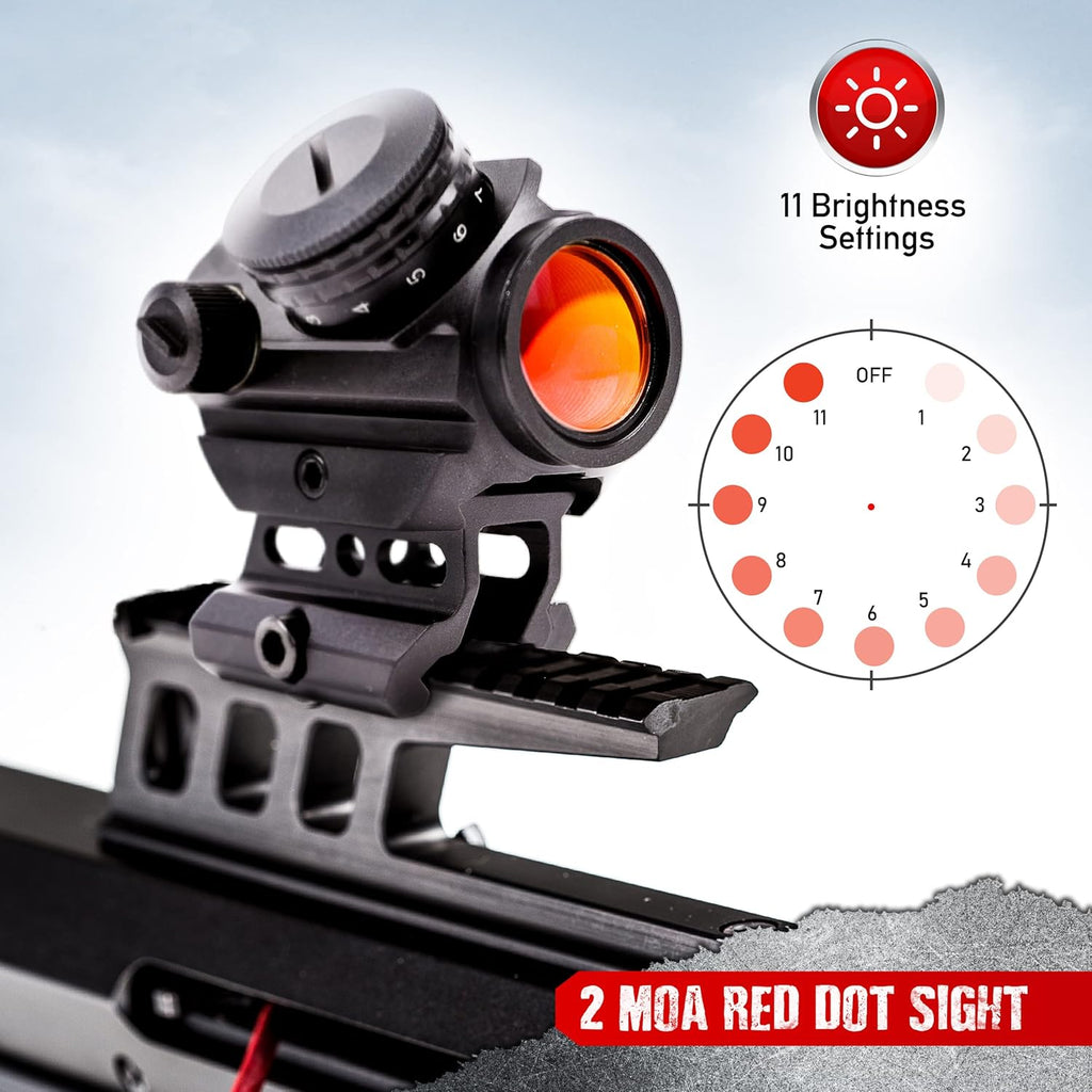Red Dot Sight with 45 Degree Offset Mount and 1 Inch Riser Mount P6659