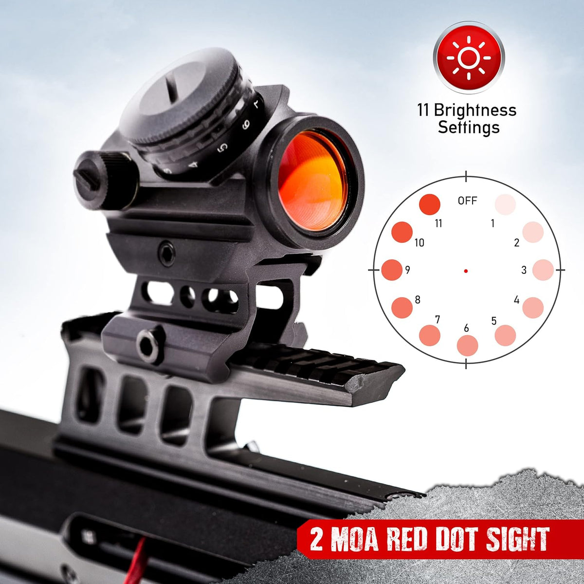 Red Dot Sight with 45 Degree Offset Mount and 1 Inch Riser Mount P6659