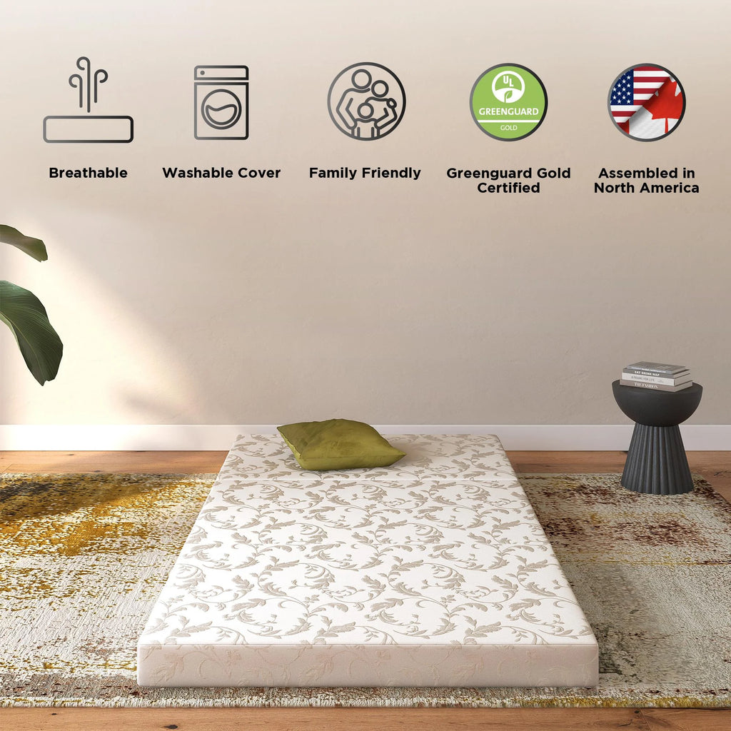 4-Inch Tri Folding Mattress with Carry Bag, Twin Size N4690