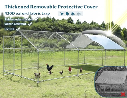 Metal Chicken Coop with Anti-Rust Steel & Waterproof Cover A751301