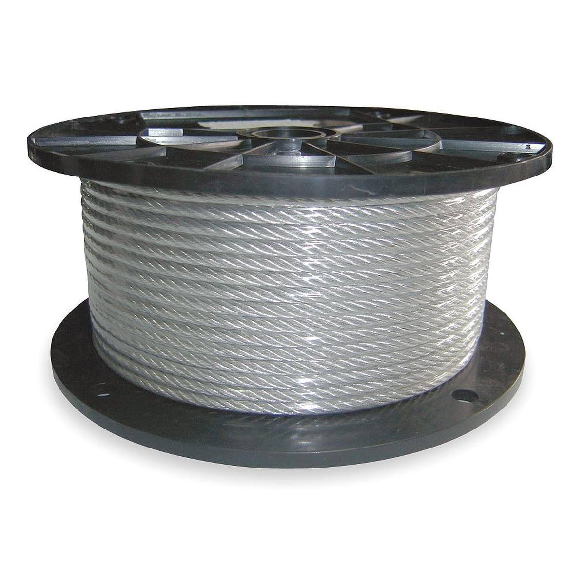 1/8 In 7x19 Steel Cable, 250 Ft, 400 Lb WLL X73130