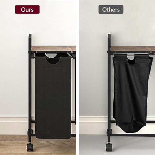 3 Pull Out Removable Laundry Sorter Bags Rolling Laundry Hamper with Wheels T756632
