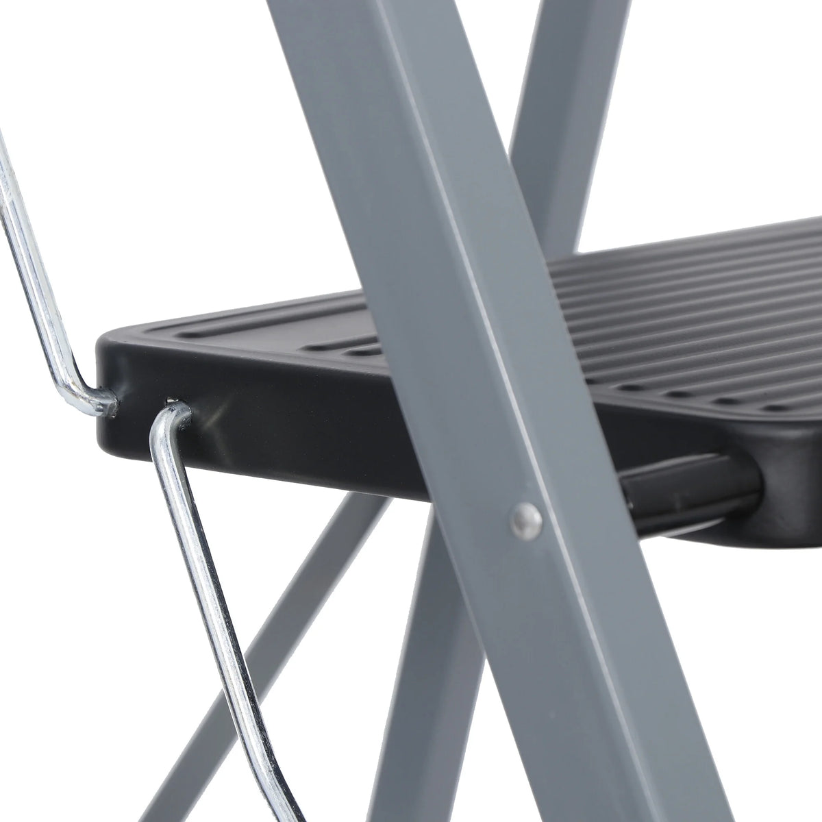 Folding 3-Step Steel Ladder with Handgrip N294