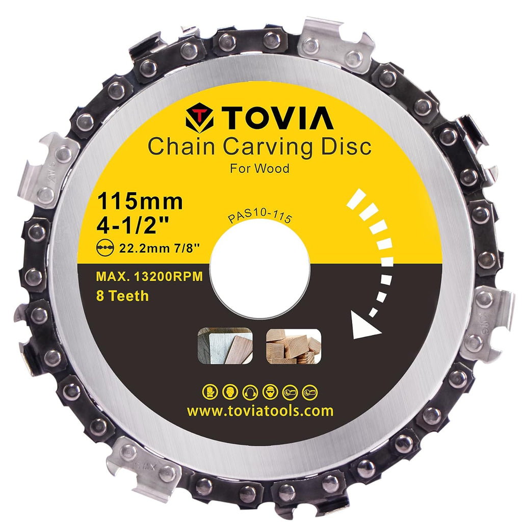 4 1/2 Inch Grinder Wood Carving Disc with 8 Tooth, 7/8 Arbor V597