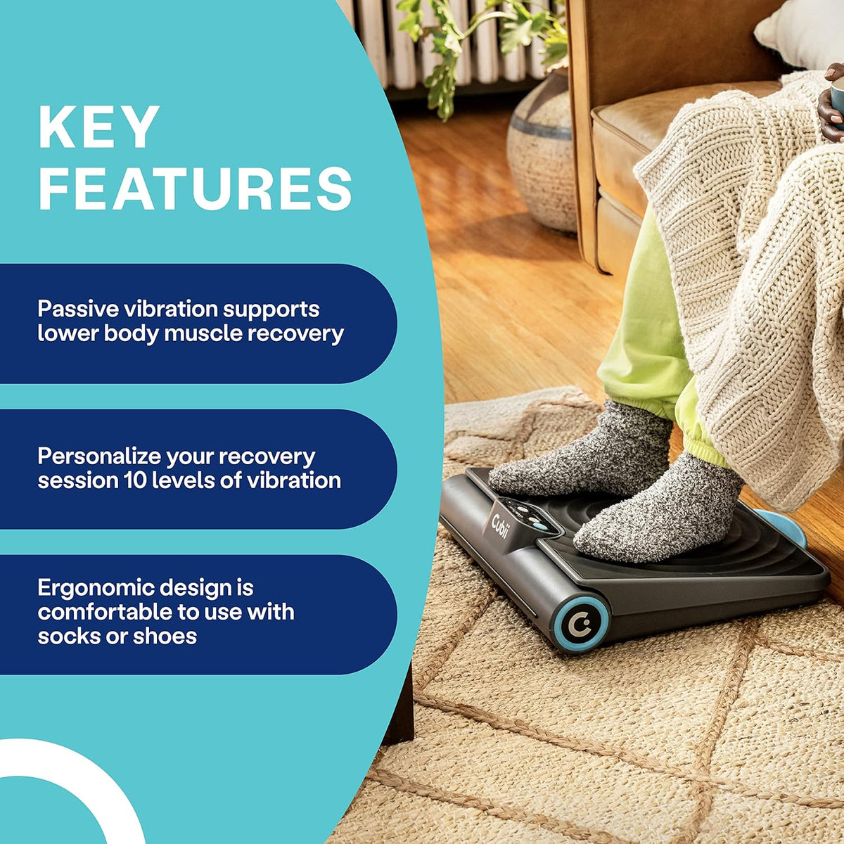 Cordless Portable Foot and Lower Leg Massager Vibration Foot Plate S1775