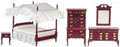 Mahogany Victorian Bedroom Furniture Set with Canopy 4 Poster Bed U844512