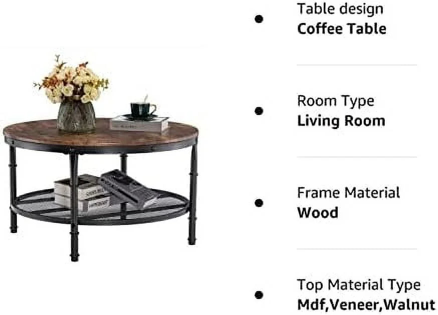 Round Coffee Table with Metal Z251