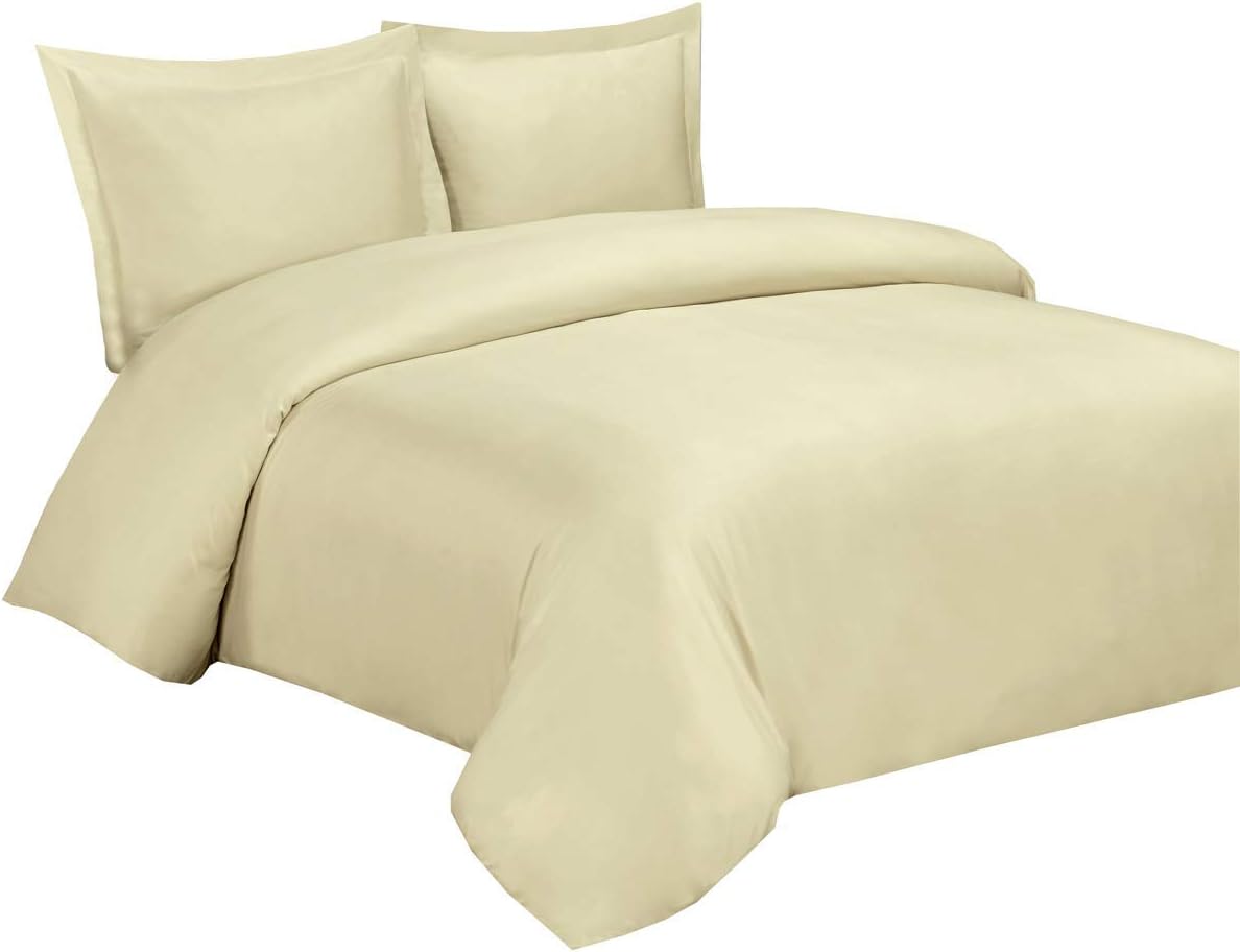 Bamboo Viscose Duvet Cover Set with Corner Ties, King / Cal King Size White R765036