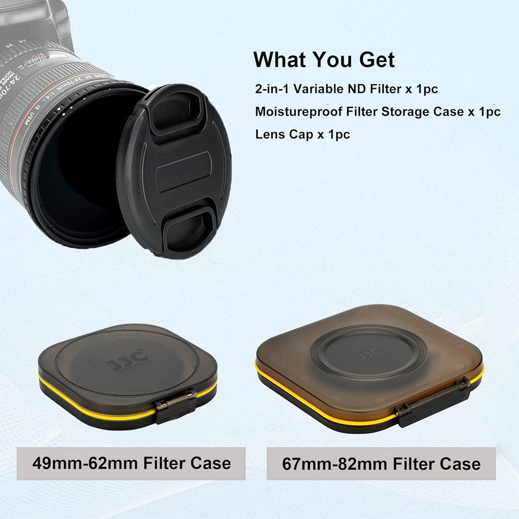 2-in-1 67mm Variable ND Filter & CPL Polarizer Filter with Moistureproof Storage Case and Lens Cap S412901