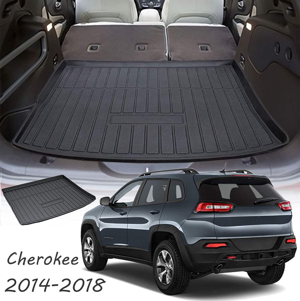 Black Cargo Liner Trunk Mat Floor Mat Tray U40844