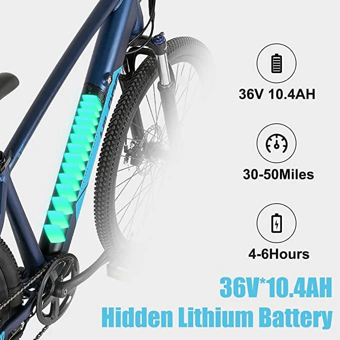 Blue 350W 36V 7-Speed Electric Bike I126529