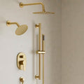 Wall Mounted Dual Shower Head and Handheld Shower Head 2.5 GPM Brushed Gold E12522
