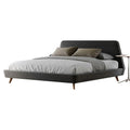 King Wood and Fabric Upholstered Platform Bed Dark Gray P49698