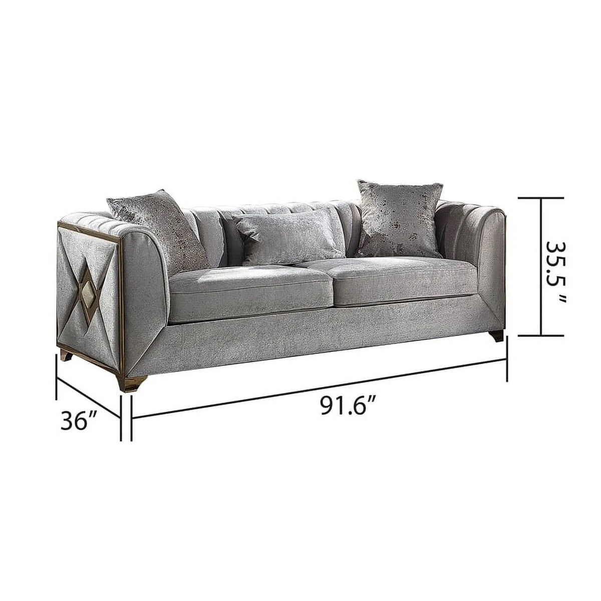2 PC Wood Living Room Set in Cream I7032
