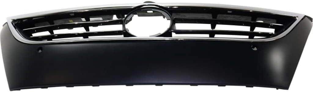 Primed Black Plastic Grille Assembly with Chrome Molding and Distance Sensor Hole O38632