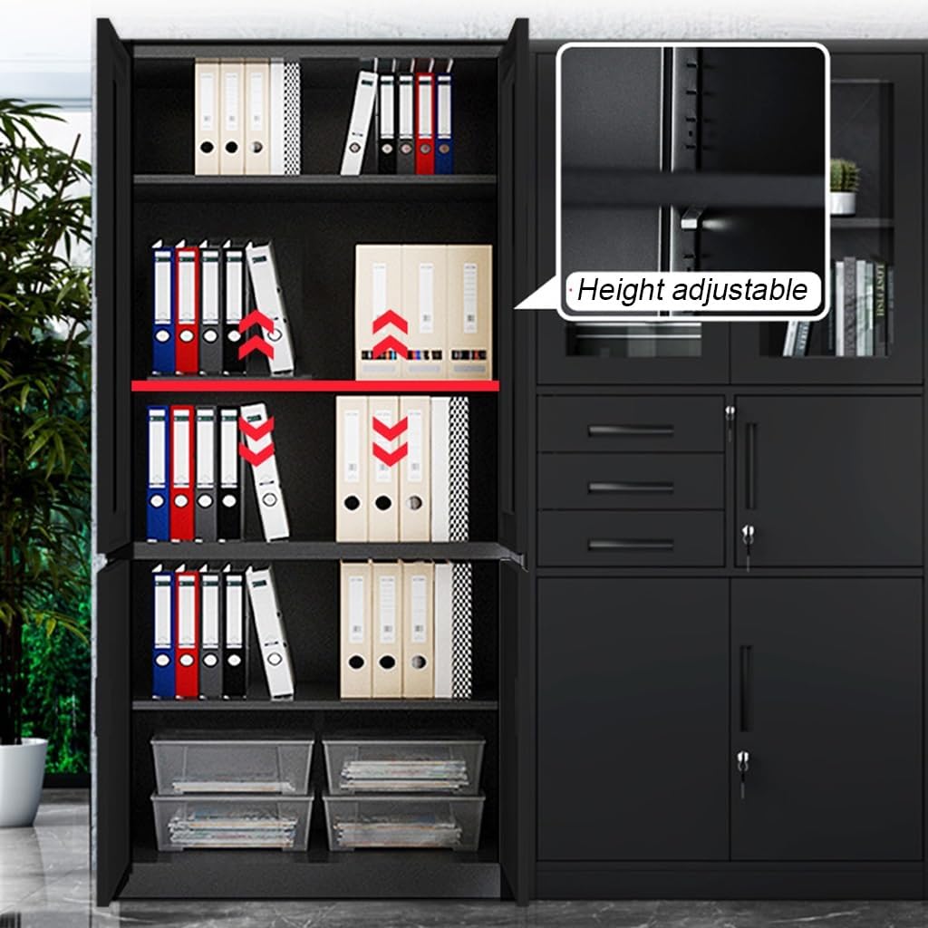 71" Tall Metal Storage Cabinet with Locking and Adjustable Shelves V685270