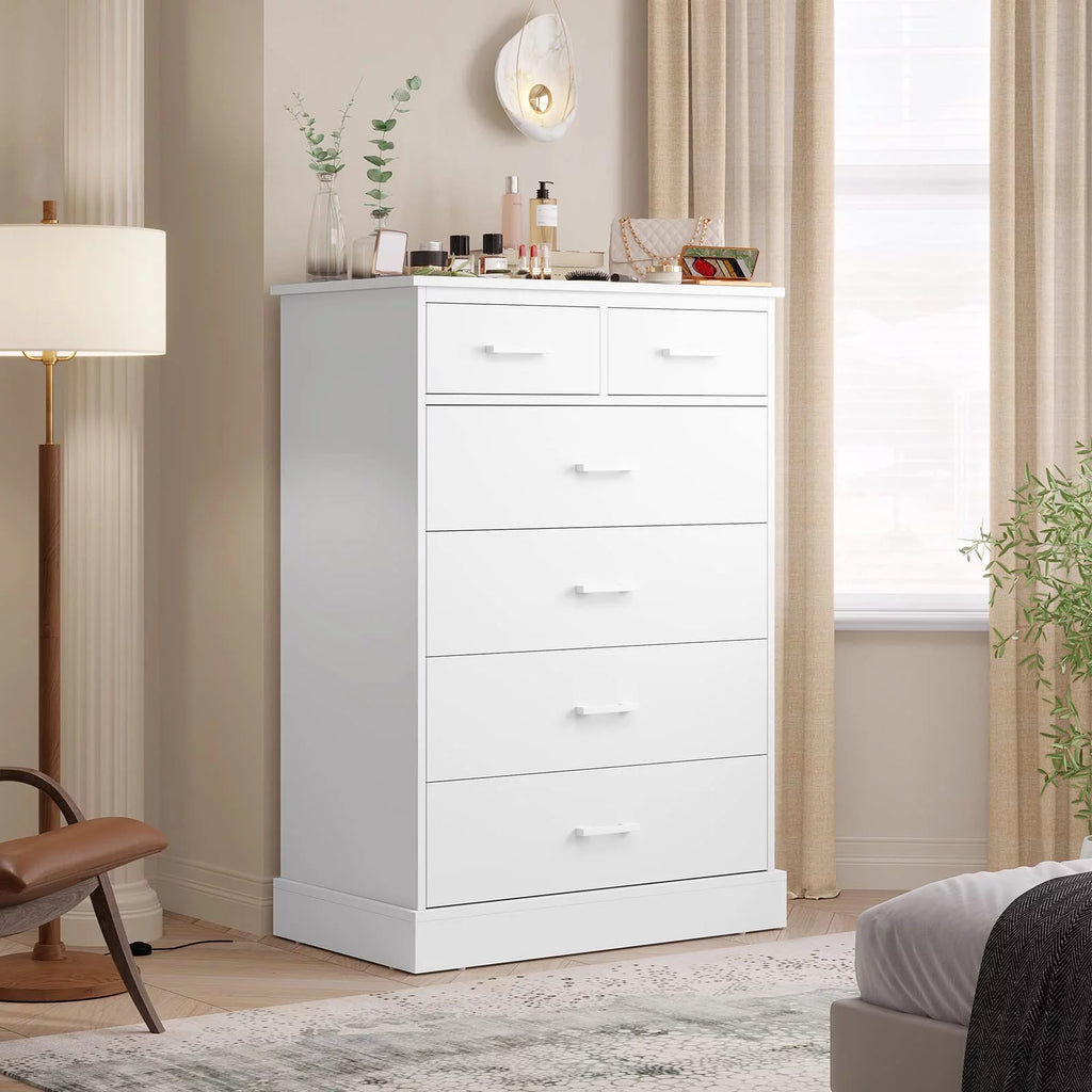 Black 6 Drawer Wood Dresser U974869