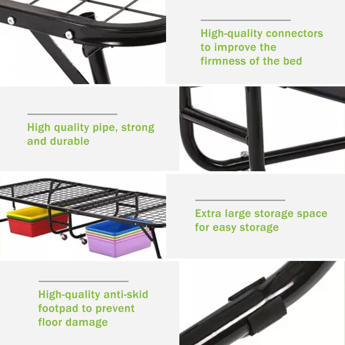 Folding Guest Bed with 4 inch Mattress Twin Size X529564