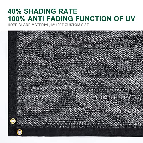 40% Shade Cloth 6.5x10FT Mesh Tarp with HDPE Material and Reinforced Grommets S834252