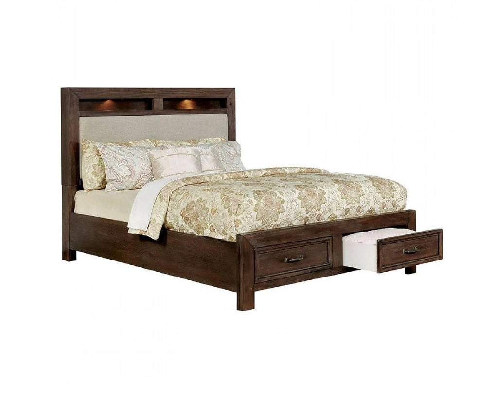 Dark Oak Solid Wood King Bedroom Set 6pcs A524223