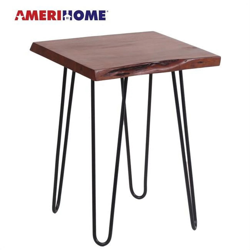Acacia Live Edge End Table with Hair Pin Legs O801