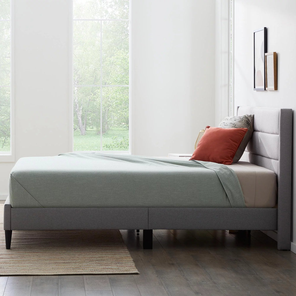 Blue Queen Upholstered Platform Bed W965