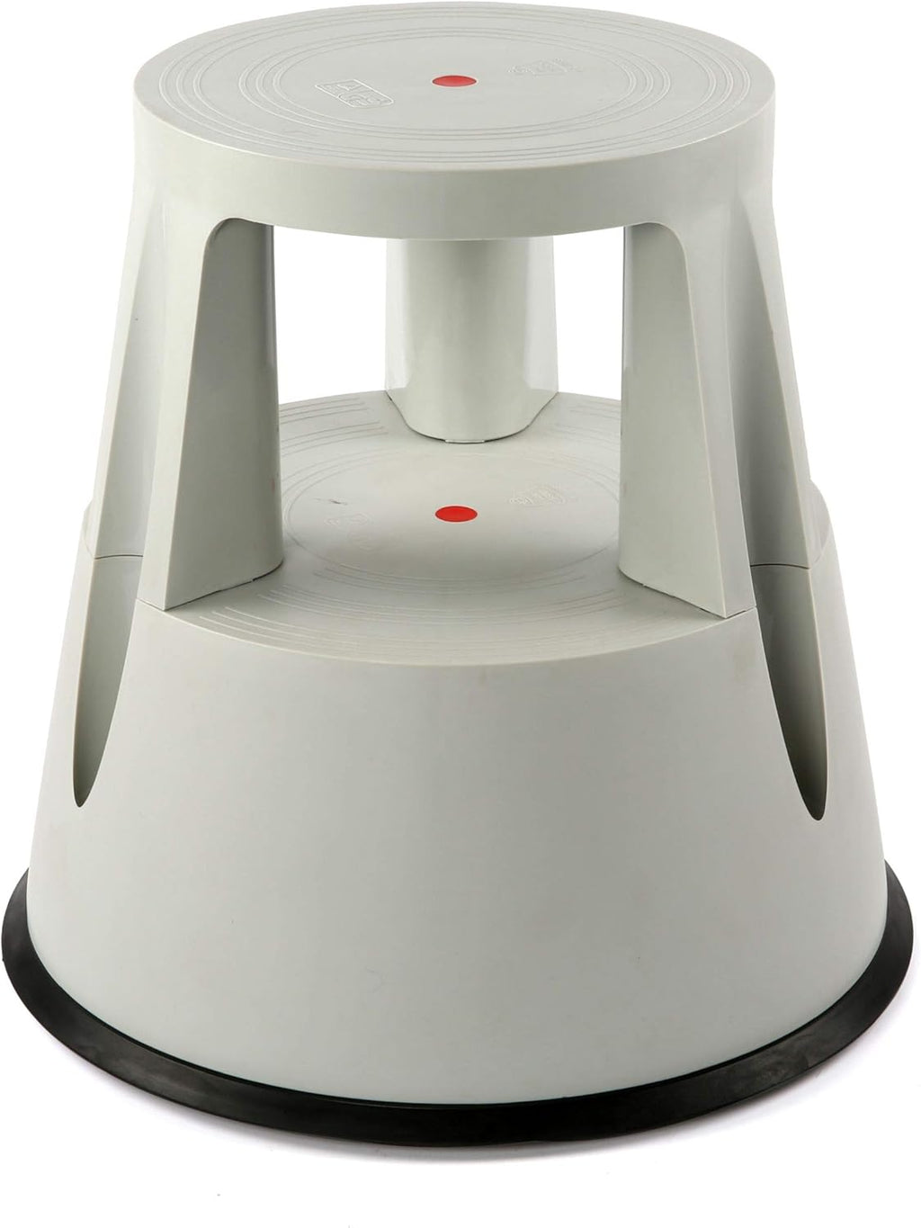 Gray Rolling 2-Step Plastic Stepstool with Non-Slip Platform Wheels Y246748