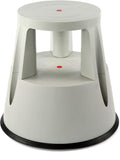 Gray Rolling 2-Step Plastic Stepstool with Non-Slip Platform Wheels Y246748