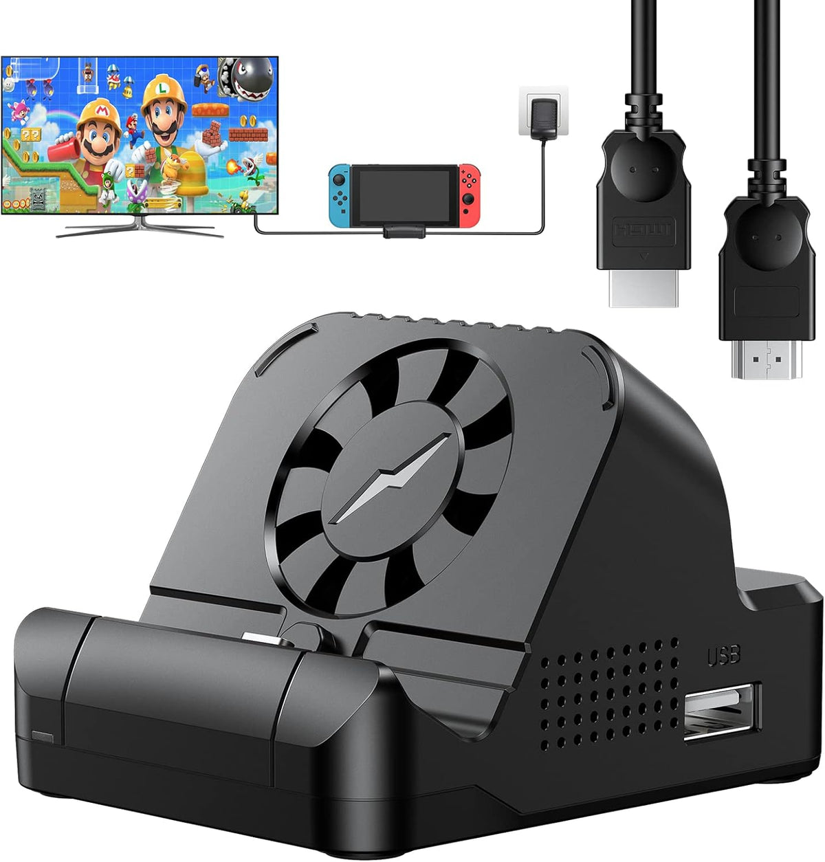 4K HDMI Portable Docking Station with Cooling Fan and USB 3.0 Port E1735