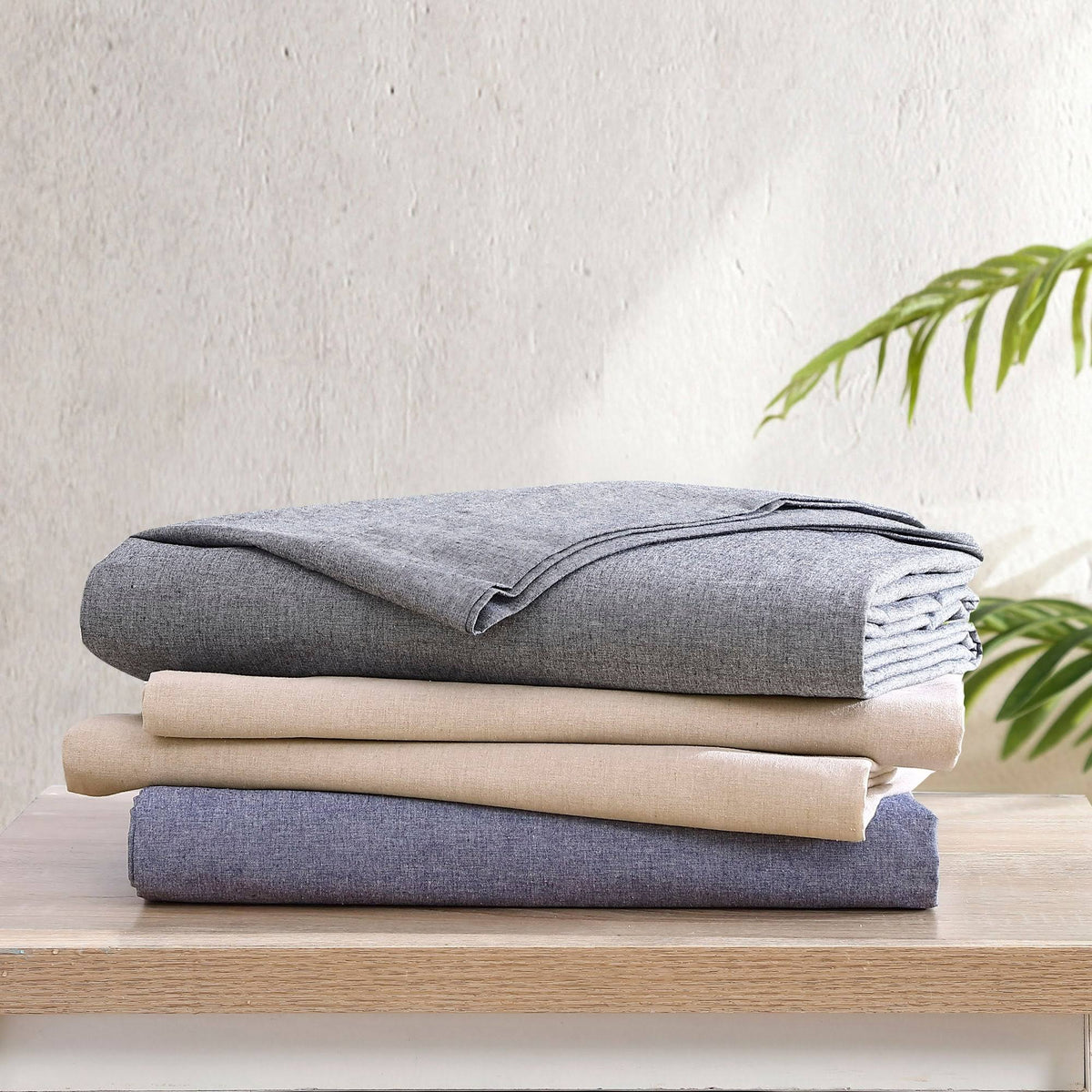Recycled Fiber Heather Percale Cal King Sheet Set I248