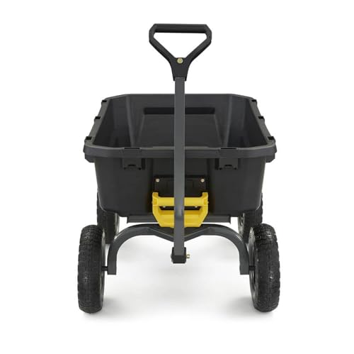 Heavy-Duty Steel Frame Dump Cart with 600 lb Capacity and No-Flat 10-Inch Tires C468