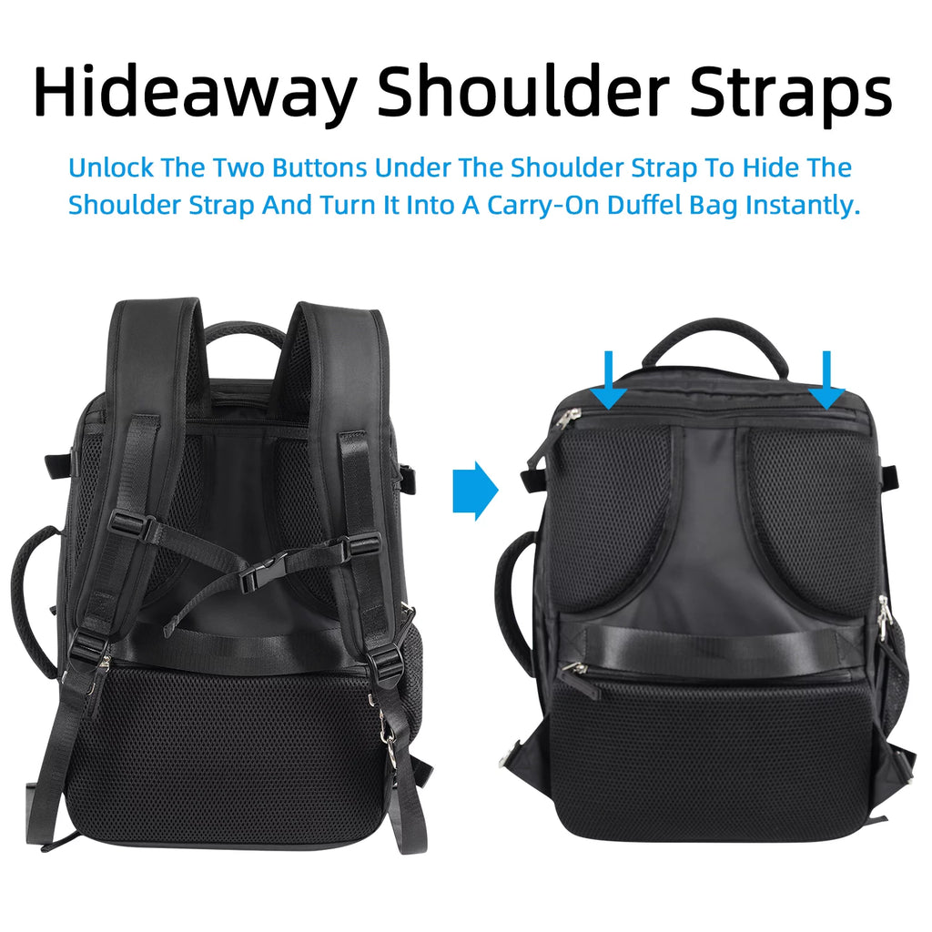 Black Waterproof Travel Backpack O538