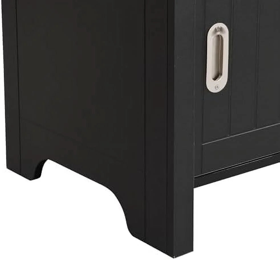 Black Hall Tree with Shoe Drawers and Bench D646