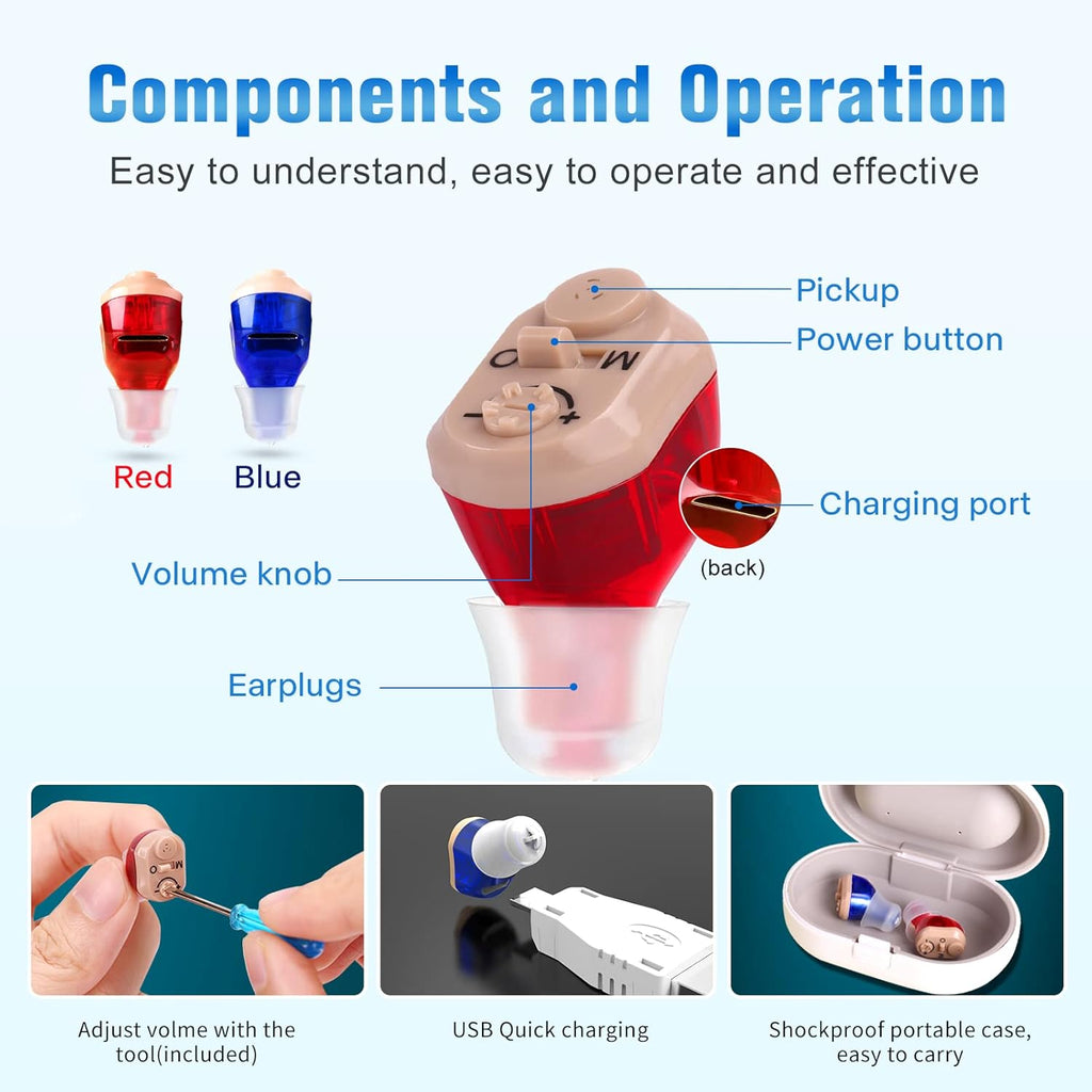 Rechargeable Invisible Hearing Aid 2 Pack V418567