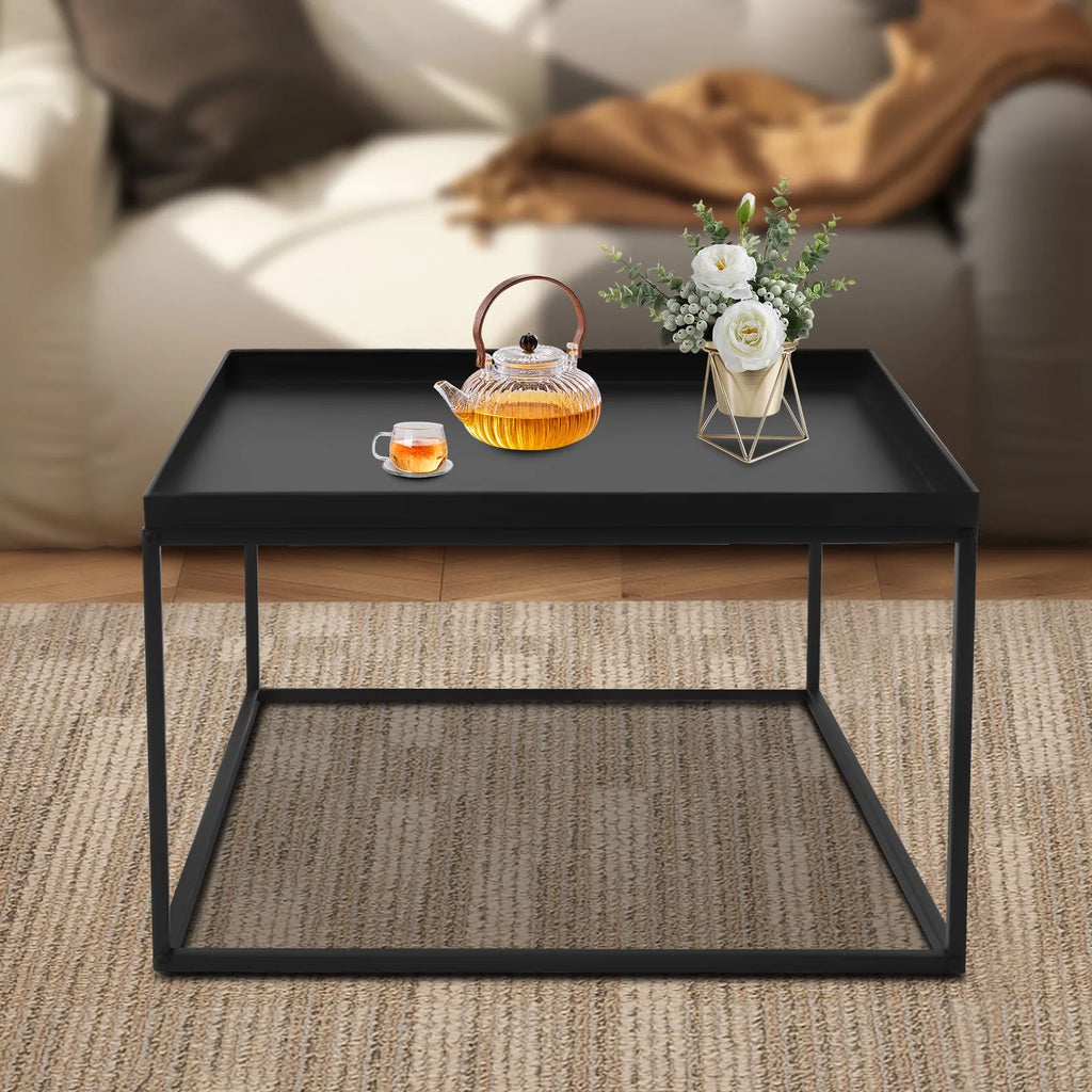 Black Metal Tray End Table Y730