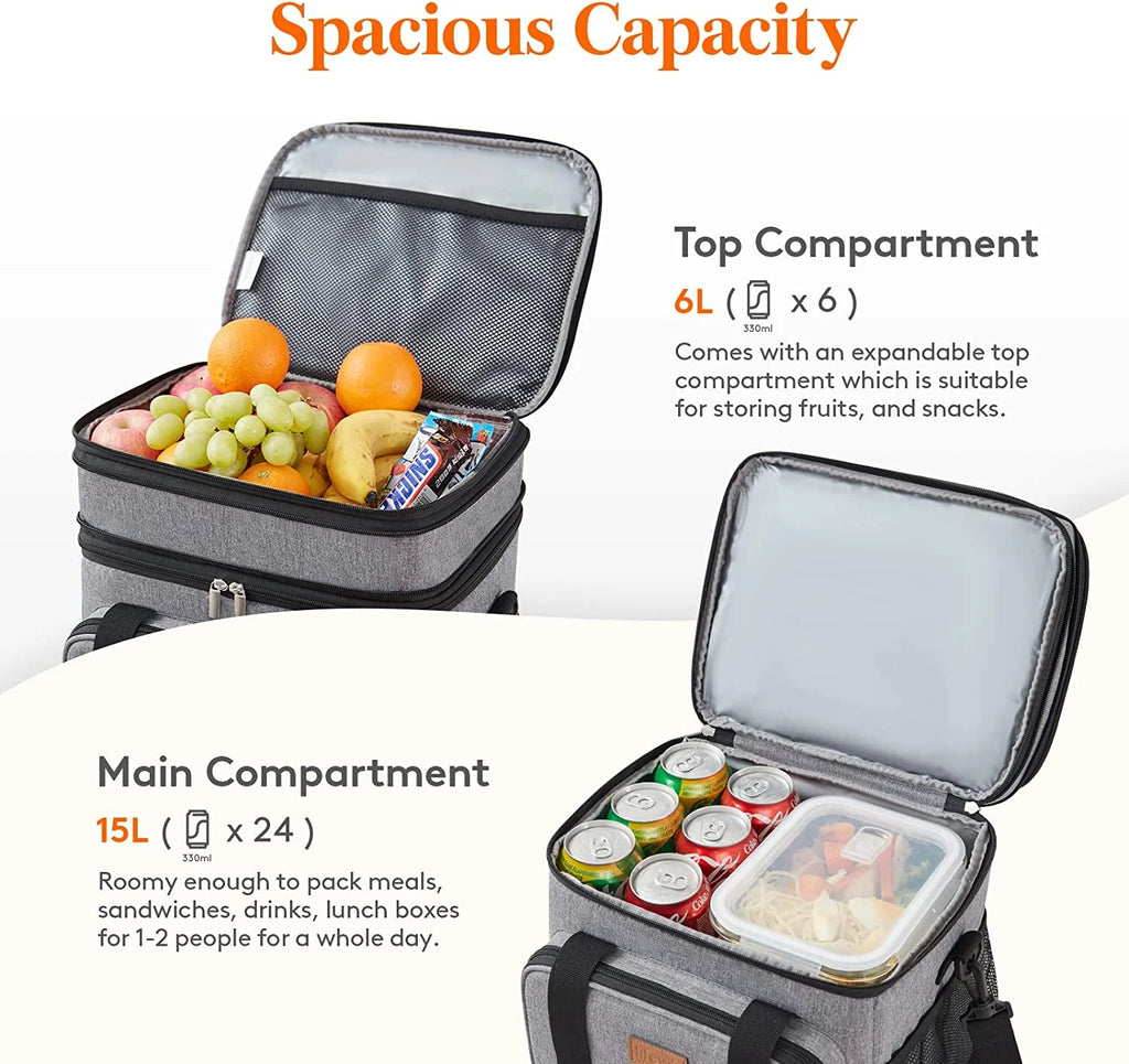 Grey Insulated Lunch Bag 21L U20840