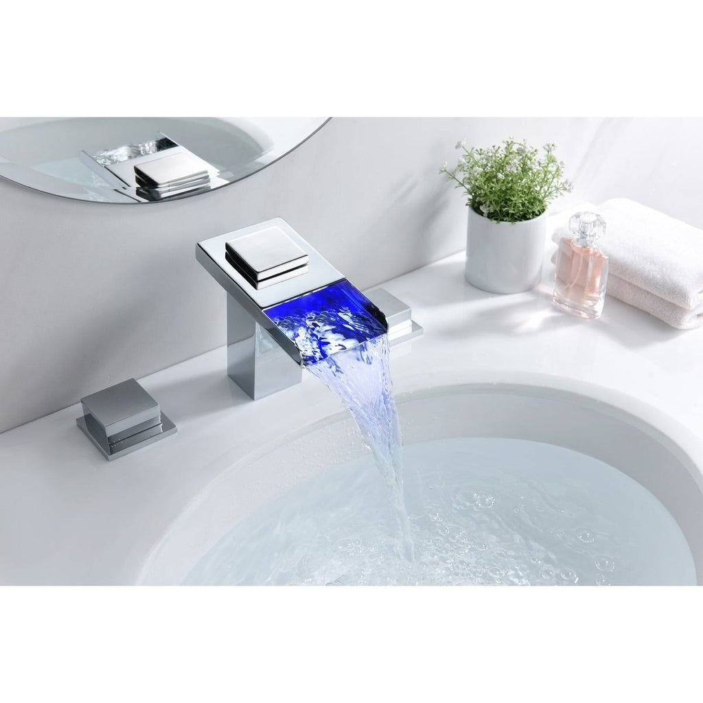 Chrome 8-Inch LED Widespread Bathroom Sink Faucet V146344