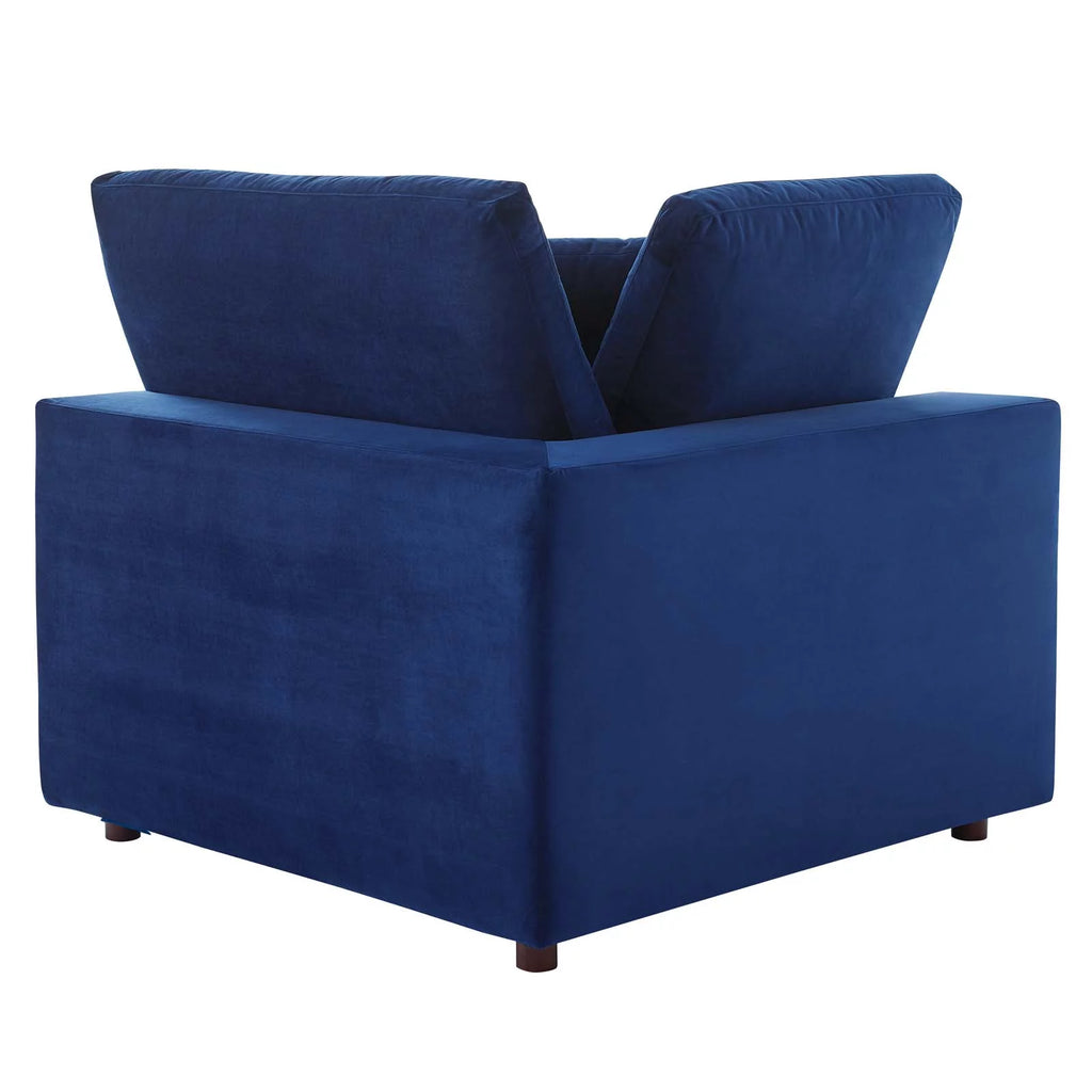 Blue Navy Velvet Sectional Sofa Set J106294
