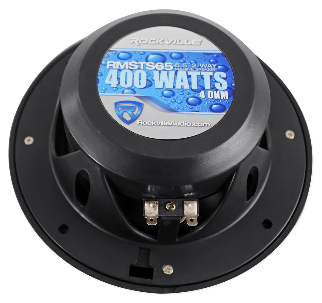 6.5" 1600w Marine Boat Speakers with Wakeboards and Amp Wire Kit G107