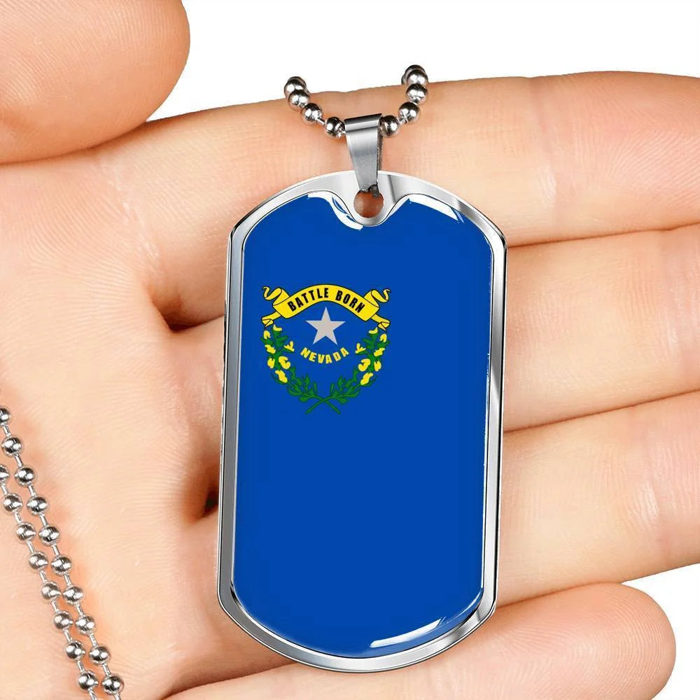 Stainless Steel or 18k Gold Dog Tag Necklace G976825