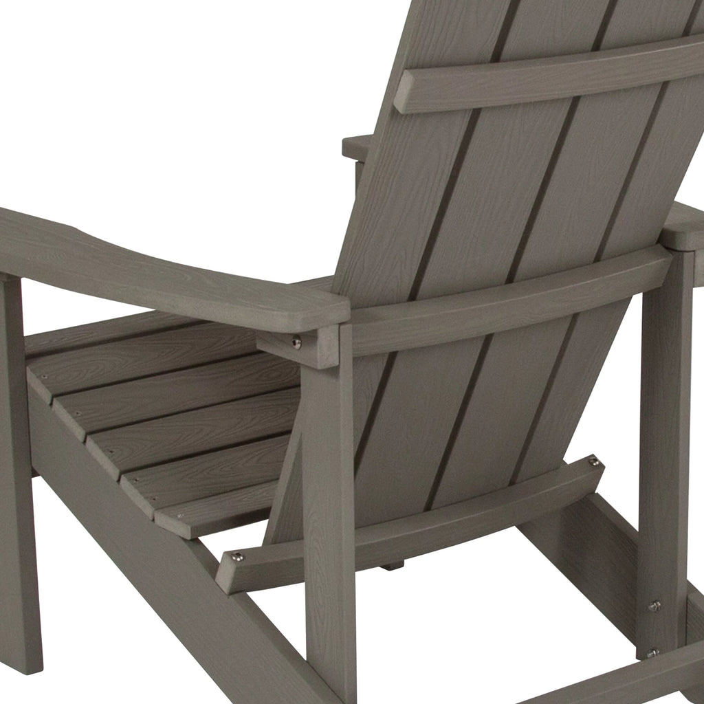 Set of 2 Gray All-Weather Poly Resin Adirondack Chairs O258237