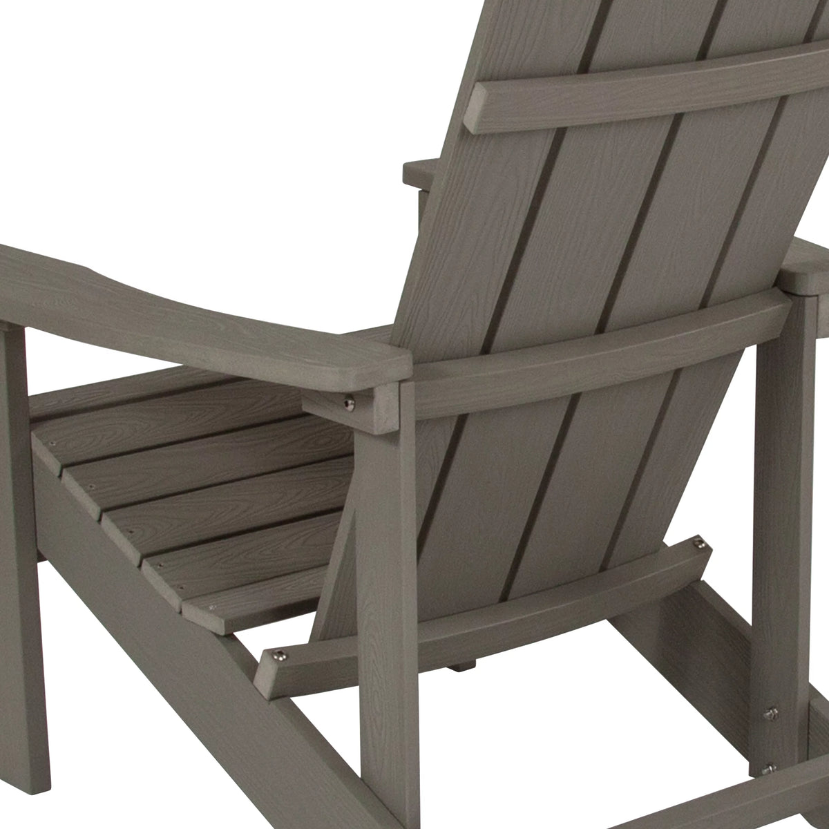 Set of 2 Gray All-Weather Poly Resin Adirondack Chairs O258237