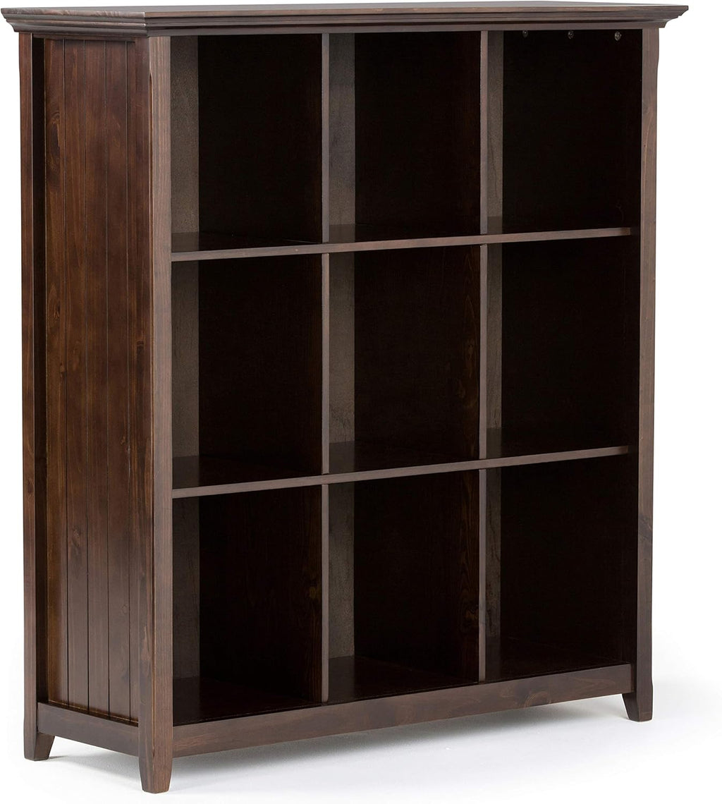 Black Solid Wood 9 Cube Bookcase with 9 Shelves W11686